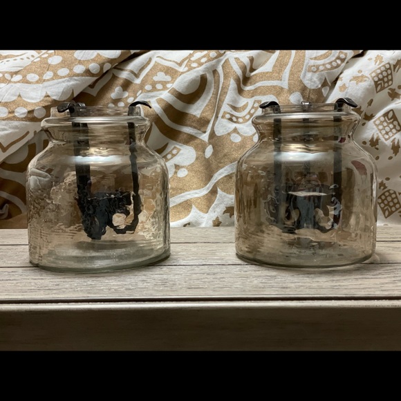 Pier 1 Other - Smoked glass candle holder set